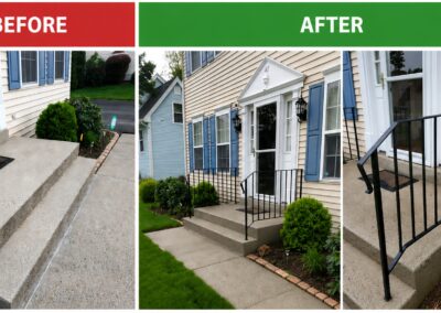 Iron Rod Railing Installation in Cheshire, CT by Arnold's Masonry and Construction