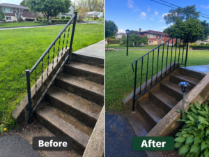 Iron Rod Railing Installation in Cheshire, CT by Arnold's Masonry and Construction